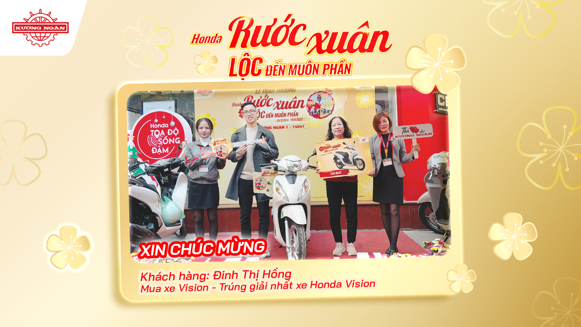 khách hàng trúng thưởng " Honda rước xuân - lộc đến muôn phần"