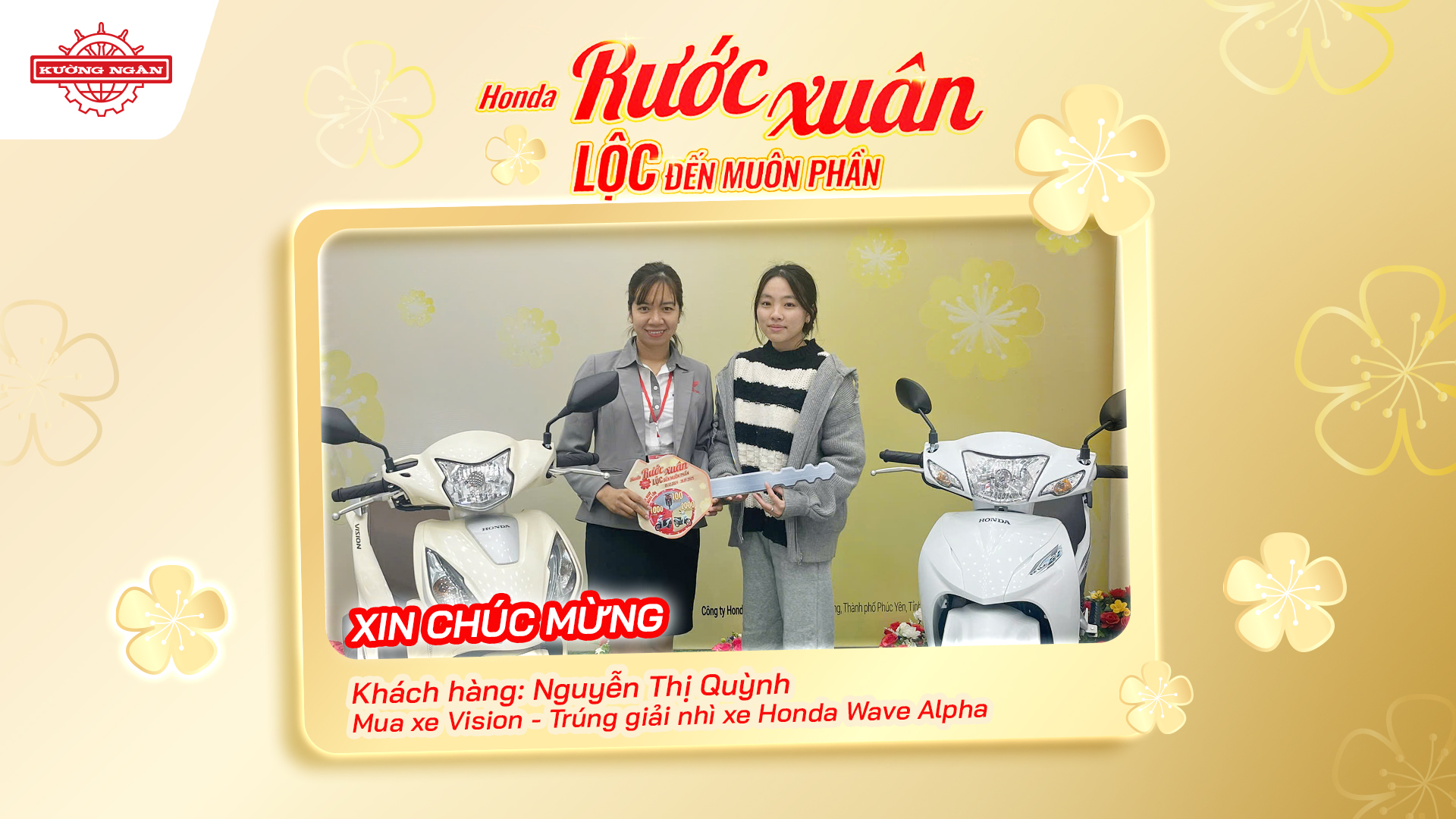 khách hàng trúng thưởng " Honda rước xuân - lộc đến muôn phần"