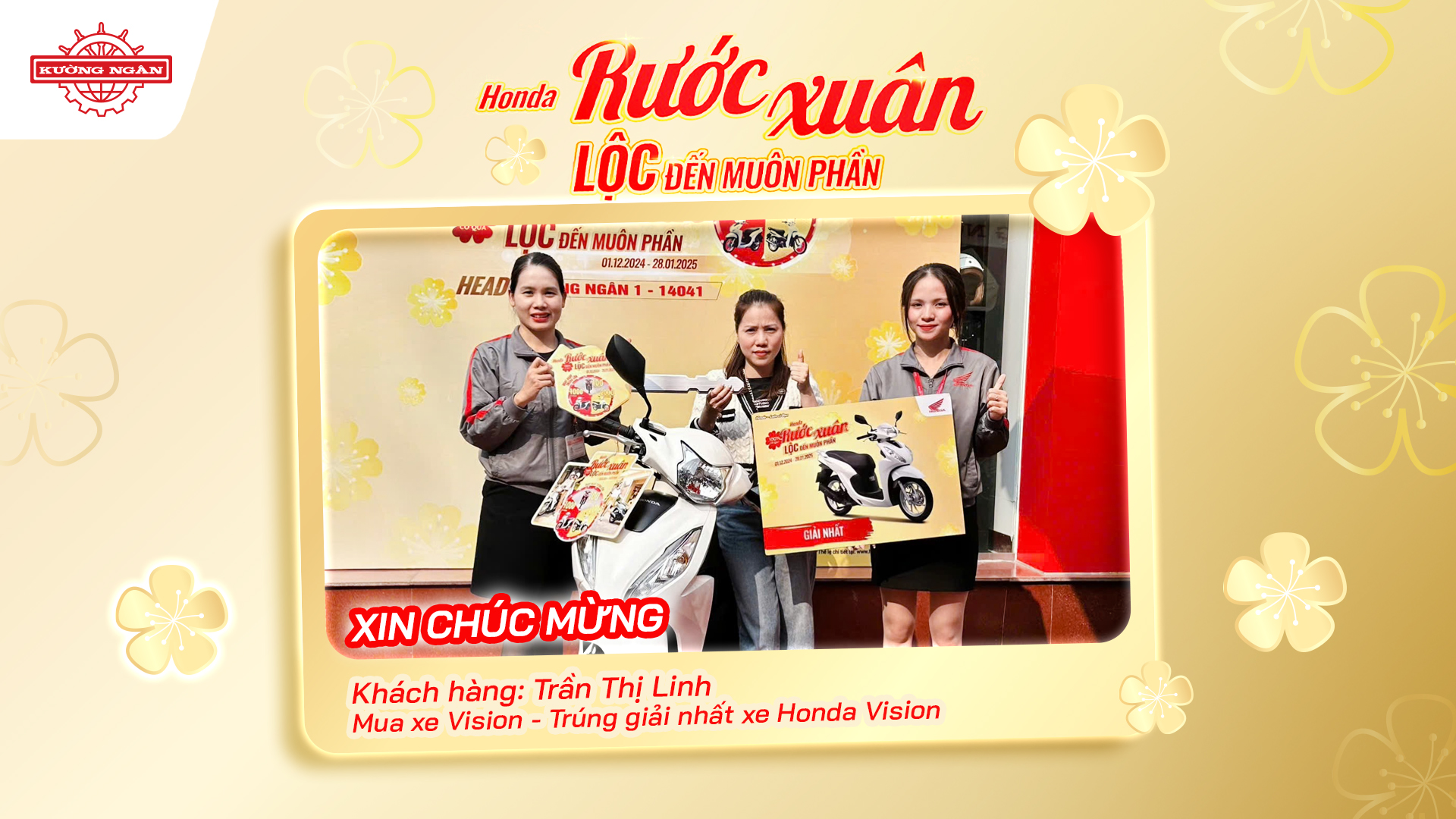 khách hàng trúng thưởng " Honda rước xuân - lộc đến muôn phần"